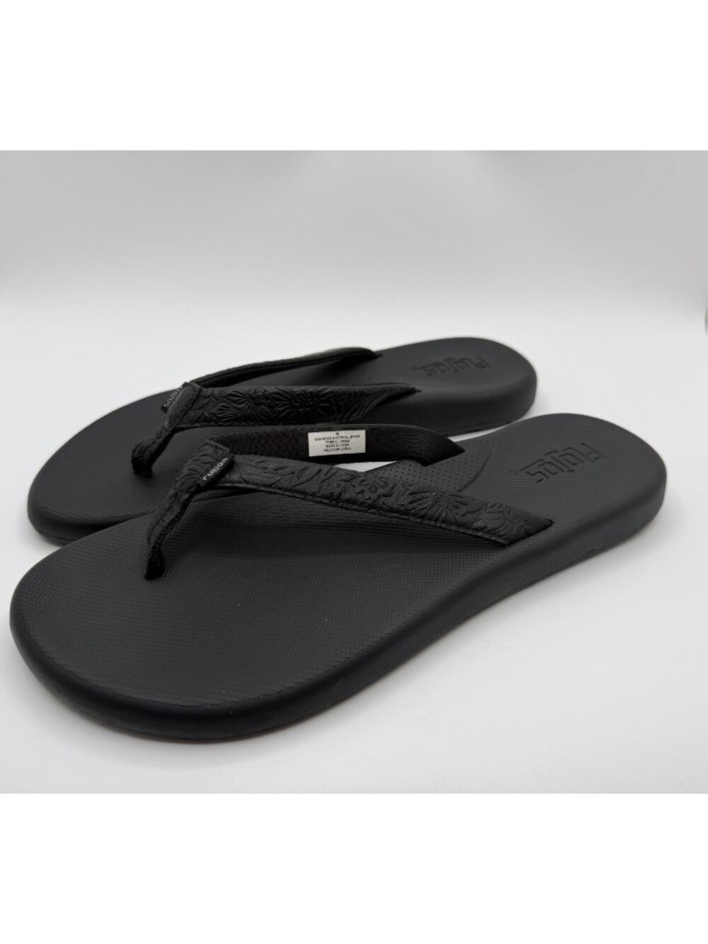 Flojos Rosita Artisan Memory Foam Flip Flop Sandals Women Size 9 Black